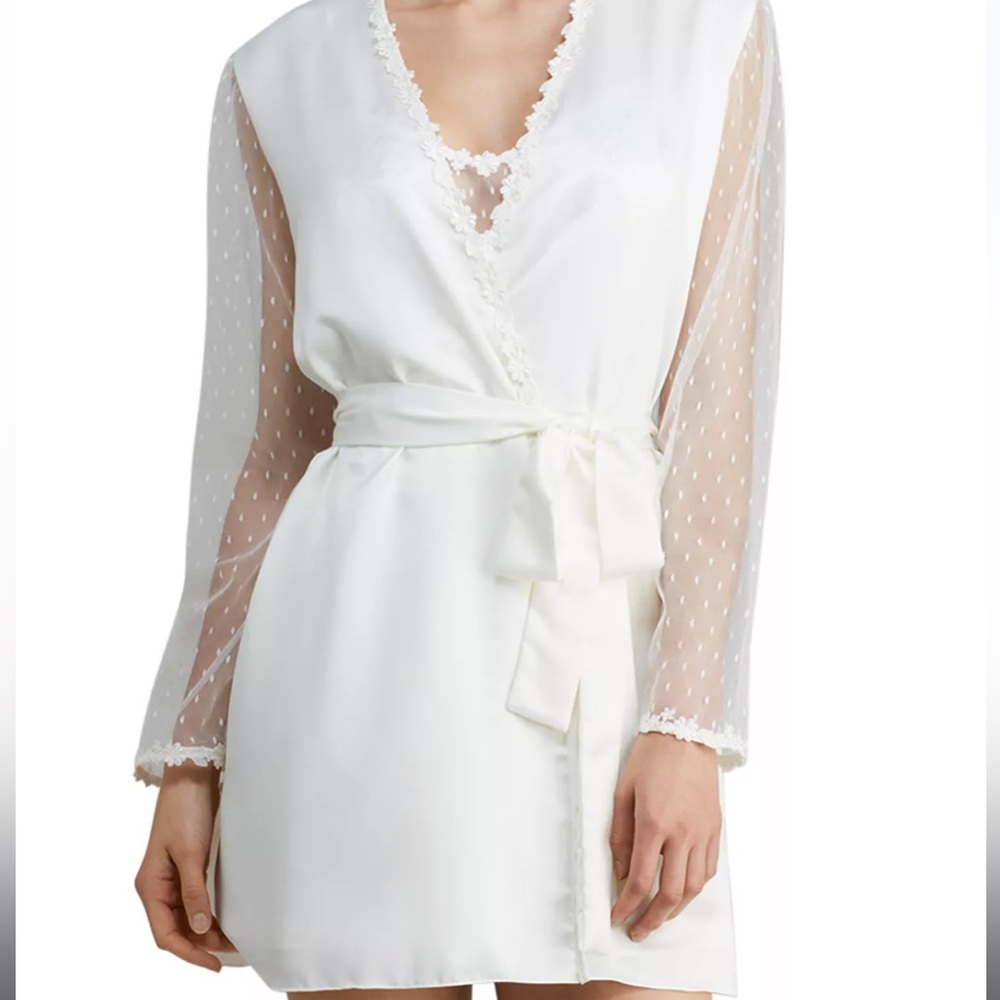 Flora Nikrooz Showstopper Charmeuse Robe with Lace
